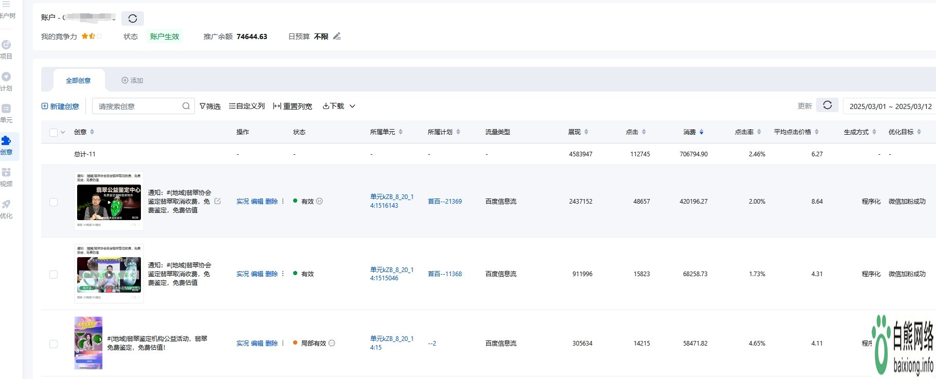 百度投放翡翠鉴定效果怎么样?怎么投放